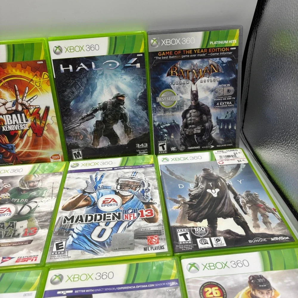 Microsoft Xbox 360 Video Game Lot 12 Games Halo COD NCAA Football 13 Good Bundle